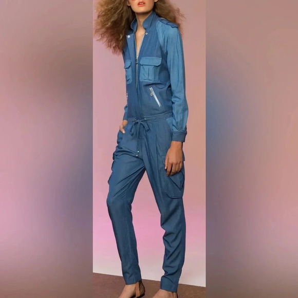 L.A.M.B. 🇨🇦 Gwen Stephanie Tencel jumpsuit ,eight pockets!designer,runaway,EC - Picture 3 of 14